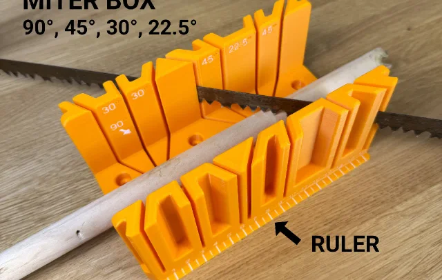 Miter Box - 90°, 45°, 30°, 22.5° with Ruler 3D print recommendation