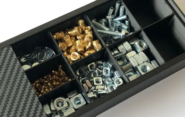Screw box with sliding lid | screw case | small parts organizer box by Tim 3D print recommendation