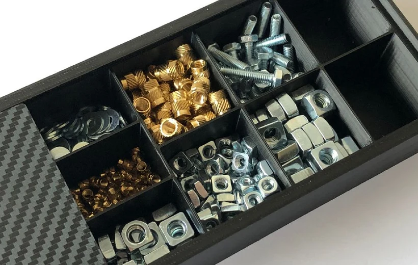 Screw box with sliding lid | screw case | small parts organizer box by Tim
