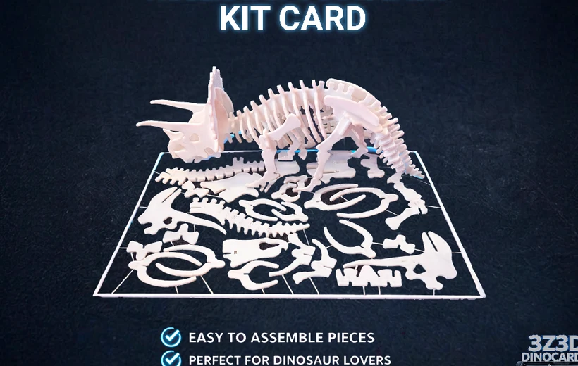 Triceratops Dinosaur Kit Card - DinoCards-CC BY-SA